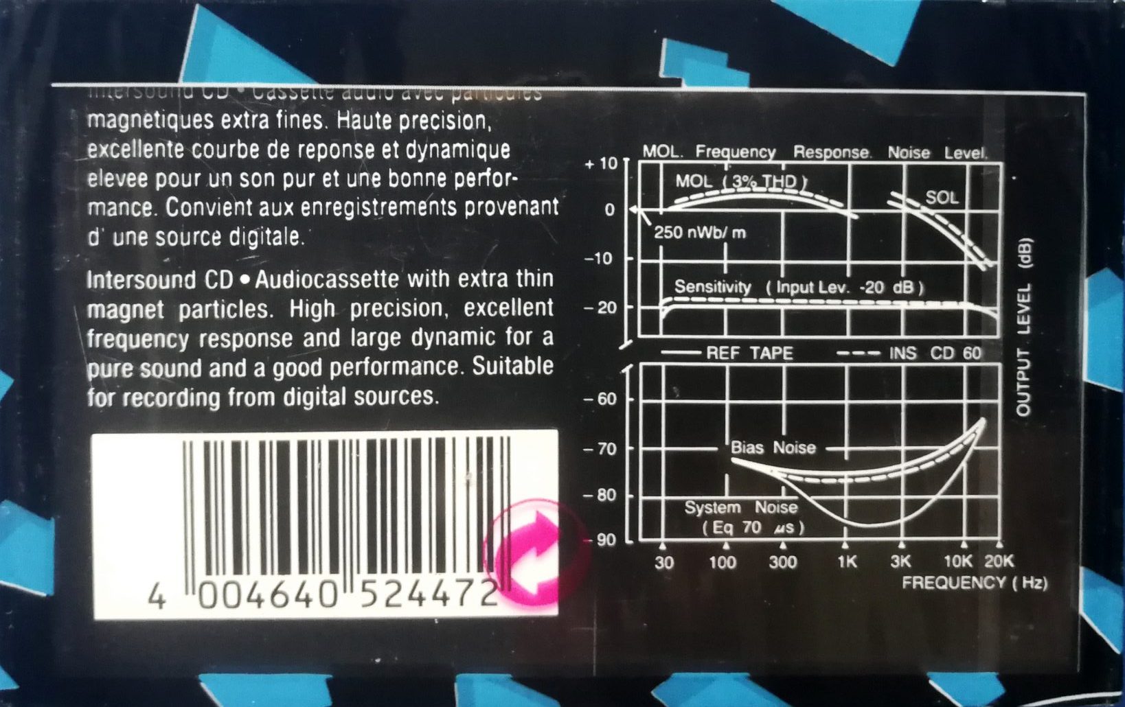 Compact Cassette Intersound CD 60 Type II Chrome 1990 Europe