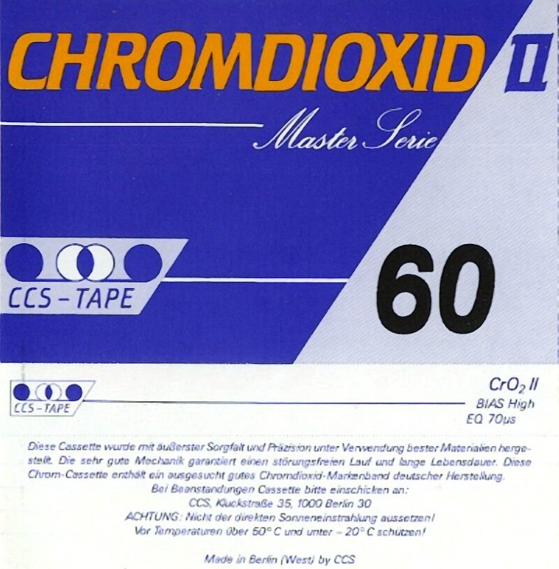 Compact Cassette CCS 60 Type II Chrome Germany