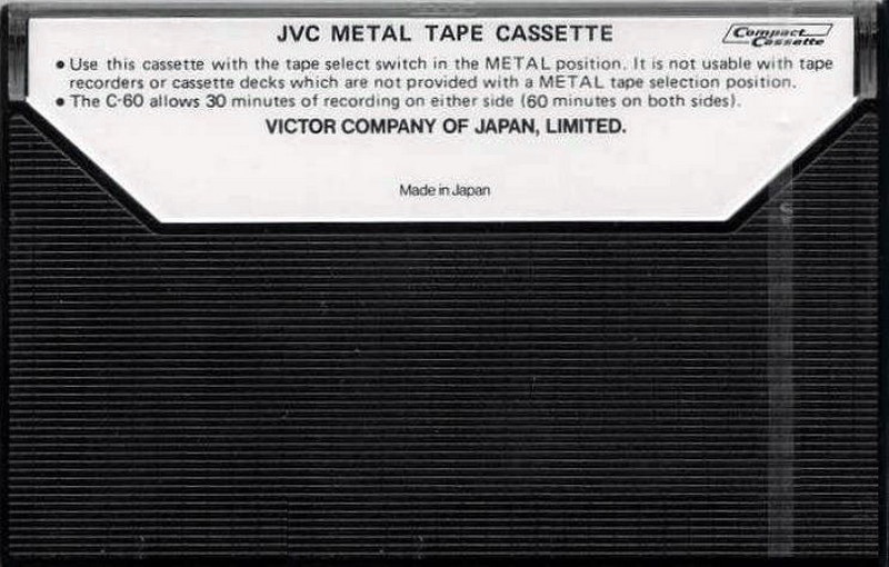 Compact Cassette JVC Metal / ME 60 Type IV Metal 1979 USA