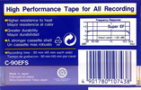 Compact Cassette Sony Super EF 90 "C-90EFS" Type I Normal 1988 Europe