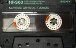 Compact Cassette Sony HF-S 60 Type I Normal 1985 USA