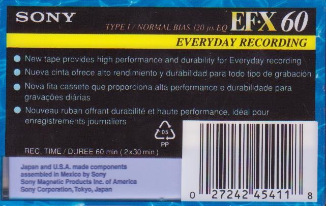 Compact Cassette: Sony  - EF-X 60