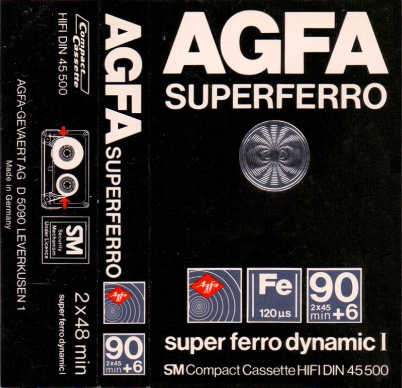 Compact Cassette AGFA Super Ferro Dynamic I 90+6 "SUPERFERRO" Type I Normal 1979 Europe