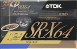 Compact Cassette TDK SR-X 64 "SR-X64M" Type II Chrome 1990 Japan