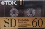 Compact Cassette TDK SD 60 Type II Chrome 1990 North America