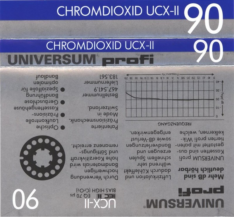 Compact Cassette Universum UCX II 90 Type II Chrome 1986 Germany