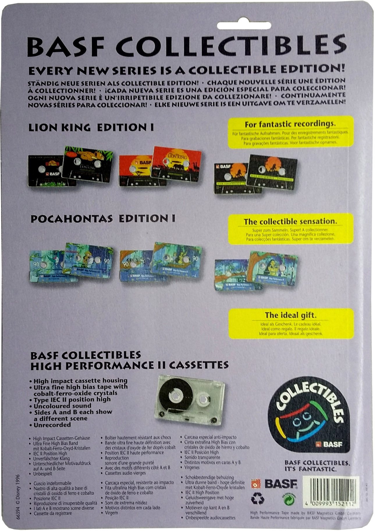 3 pack BASF High Performance II 90 "That‘s Donald Edition 1" Type II Chrome 1996 Europe