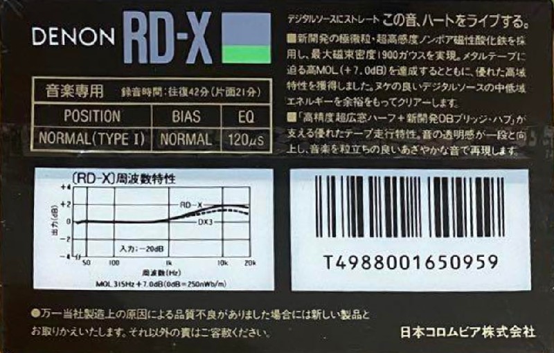 2 pack Denon RD-X 42 Type I Normal 1986 Japan