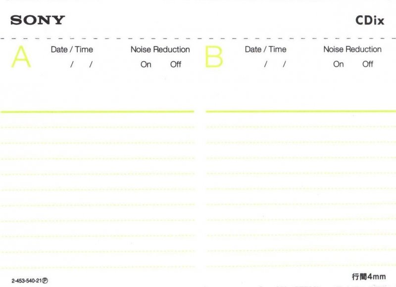 Compact Cassette Sony CDix I 64 "C64CDX1L" Type I Normal 2001 Japan
