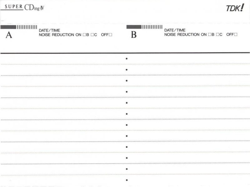 Compact Cassette TDK Super CDing 4 74 "SCD4-74" Type IV Metal 1992 Japan