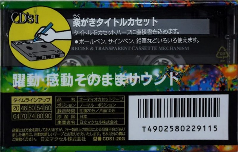 Compact Cassette Maxell CD`s I / CD`s 1 20 "CDS1-20G" Type I Normal 1994 Japan