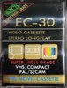 VHS-C (VHS Compact) ICS 30 Type I Normal Unknown Country