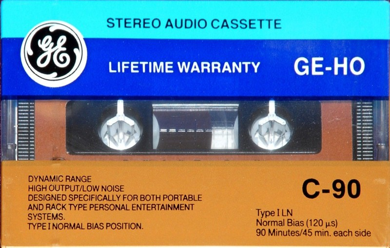 Compact Cassette GE / General Electric GE-HO 90 Type I Normal 1988 USA