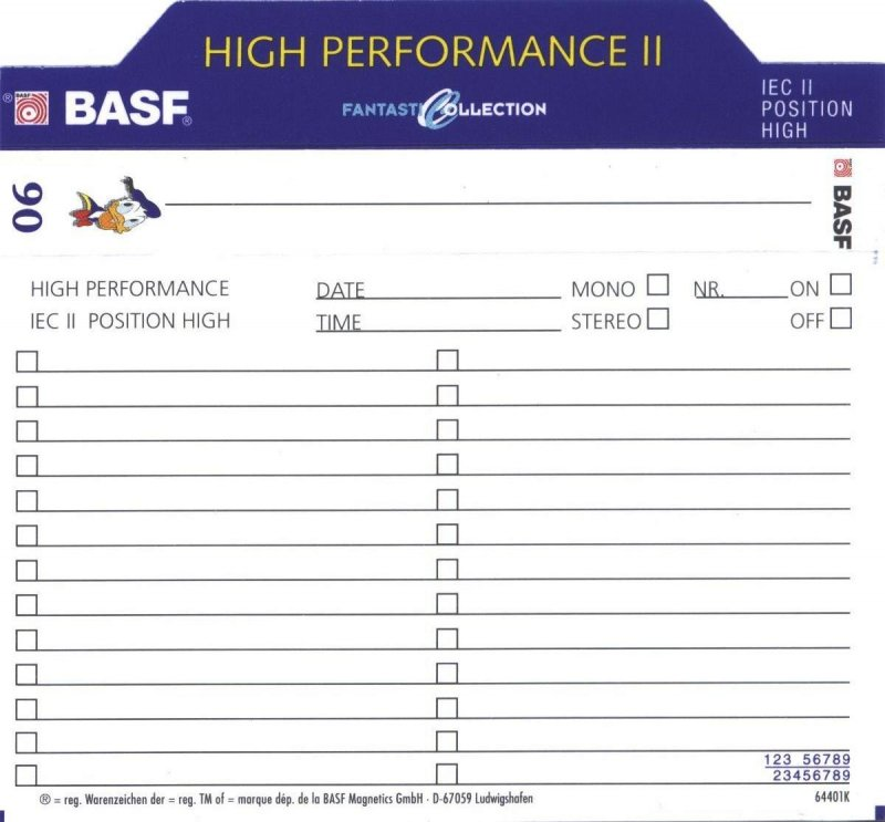 Compact Cassette BASF High Performance II 90 "That‘s Donald Edition 1" Type II Chrome 1995 Europe