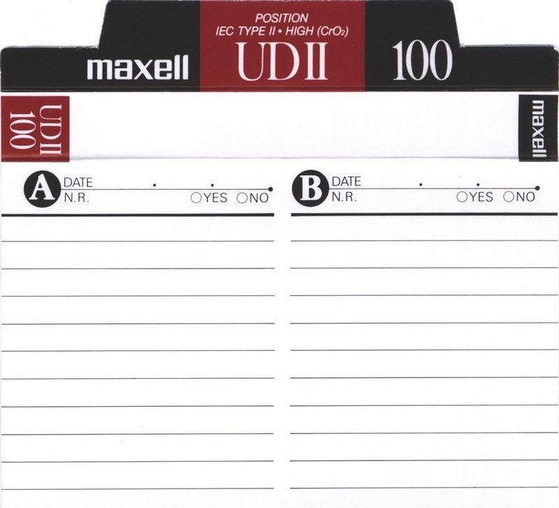 Compact Cassette Maxell UDII / UD2 100 Type II Chrome 1992 USA