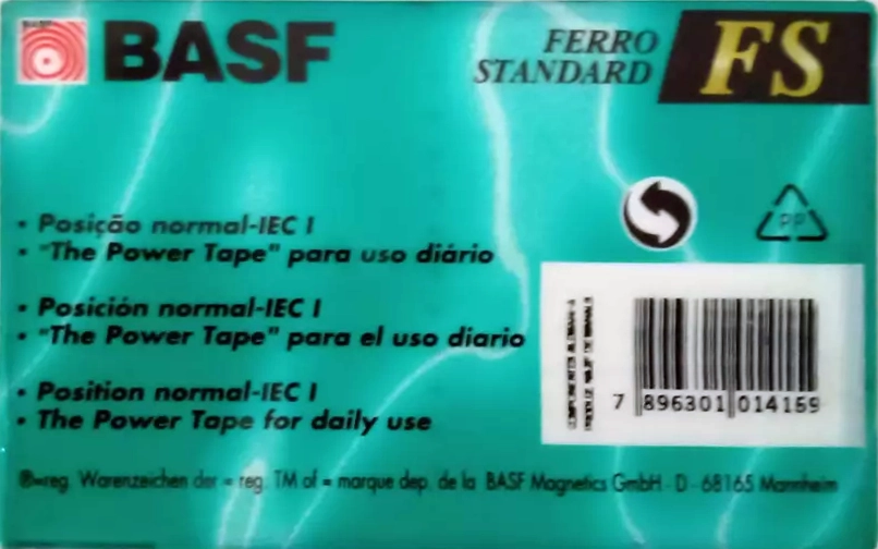 Compact Cassette BASF Ferro Standard 60 "FS" Type I Normal 1996 Brazil