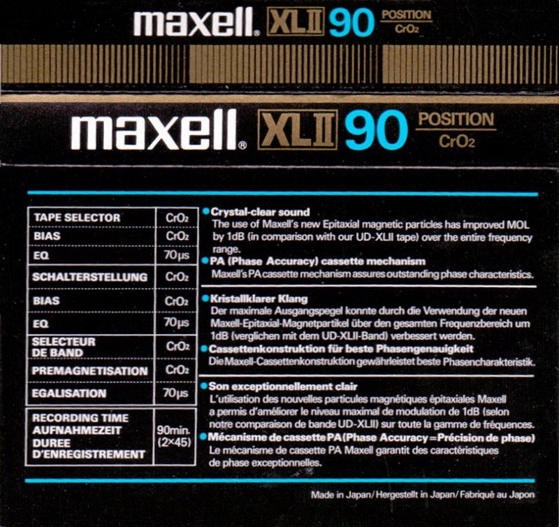 Compact Cassette: Maxell / Hitachi Maxell - XLII 90