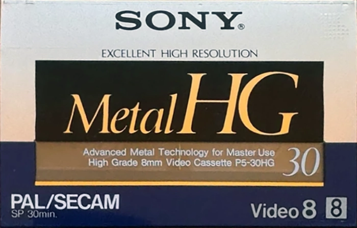 Video8, Hi8, Digital8 Sony HG 30 "P5-30HG" Type IV Metal 1989 Europe