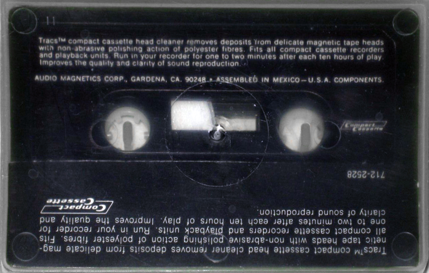 Compact Cassette Tracs Cleaning Cassette 1972 USA