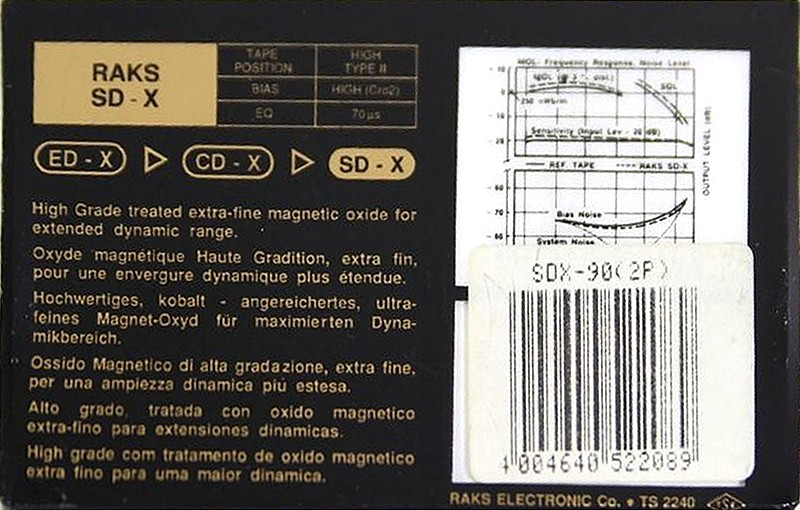 Compact Cassette: RAKS  - SD-X 90