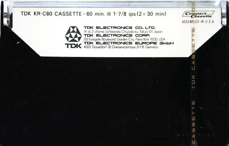 Compact Cassette TDK KR Krom 60 Type II Chrome 1973 Europe, USA
