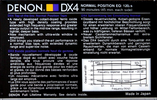 Compact Cassette Denon DX4 90 "DX4/90K" Type I Normal 1985 Europe