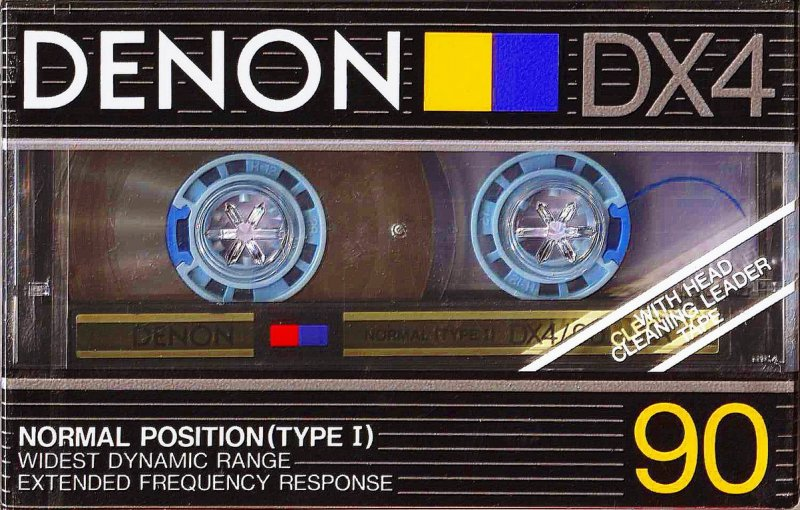 Compact Cassette Denon DX4 90 "DX4/90K" Type I Normal 1985 Europe