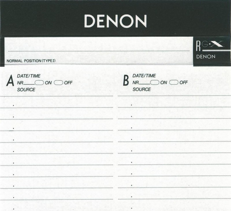 Compact Cassette Denon RG-X 60 Type I Normal 1990 Japan