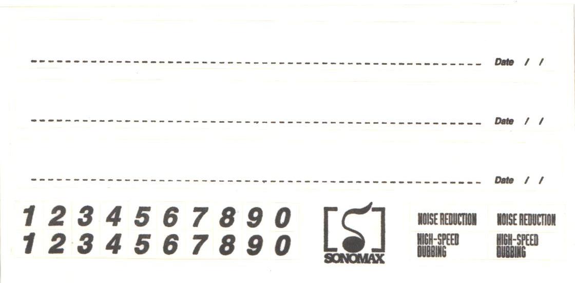 Compact Cassette Sonomax 90 Type I Normal 1997 USA