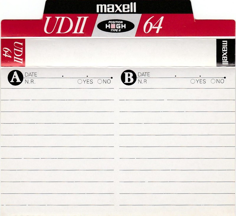Compact Cassette Maxell UDII / UD2 64 "UDII64(E)" Type II Chrome 1990 Japan