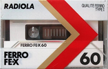 Compact Cassette Radiola FE-X 60 Type I Normal 1985 Europe