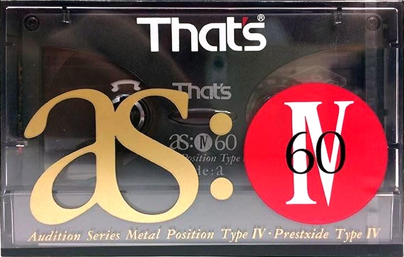 Compact Cassette Thats AS IV 60 Type IV Metal 1990 USA