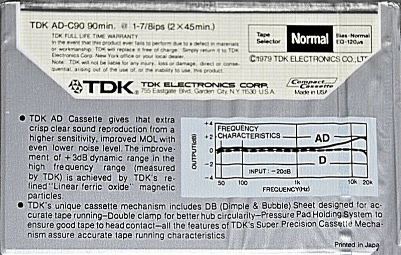 Compact Cassette: TDK  - AD 90