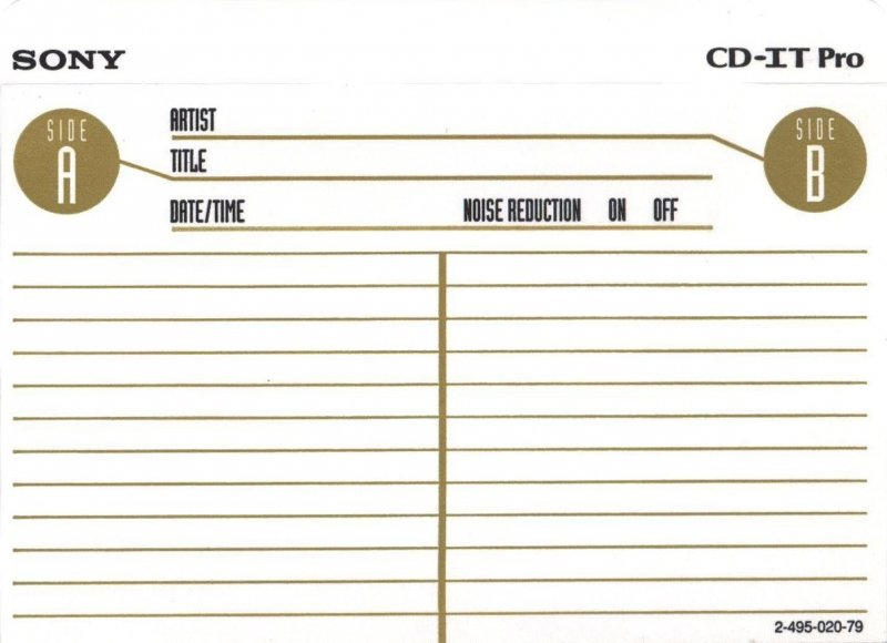 Compact Cassette: Sony  - CD-IT PRO 100