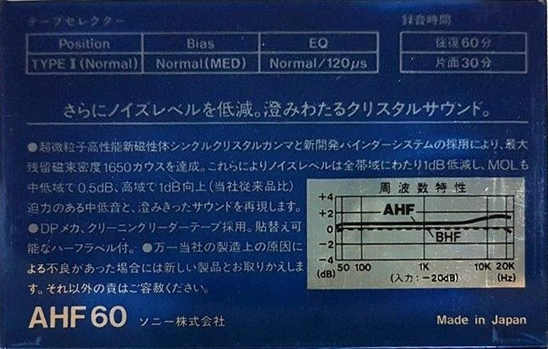 Compact Cassette: Sony  - AHF 60