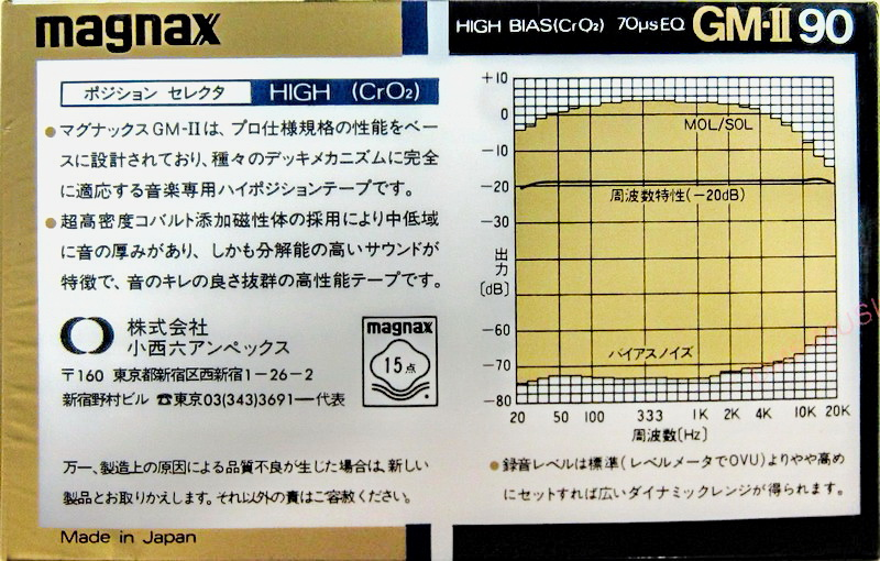 Compact Cassette:  Magnax - GM-II 90