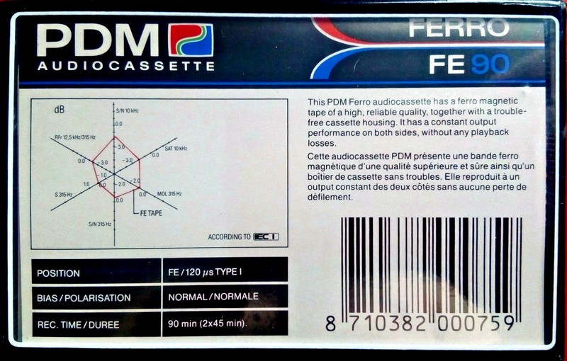 Compact Cassette PDM FE 90 Type I Normal 1988 Europe