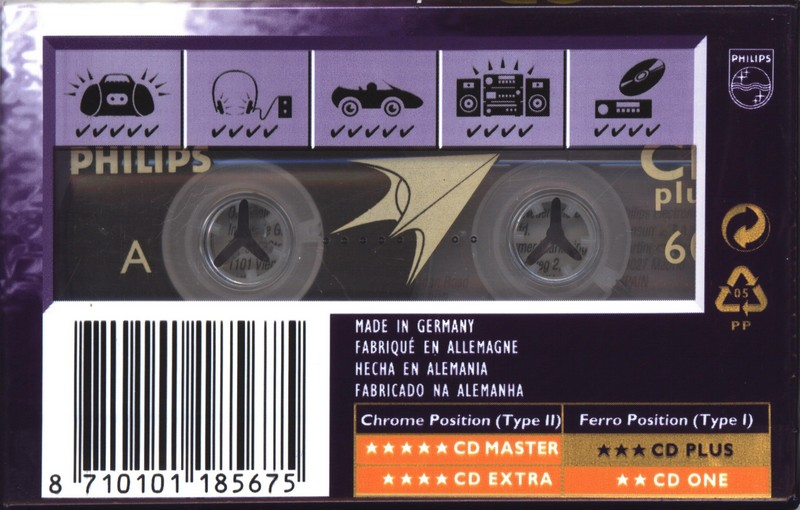 Compact Cassette Philips CD Plus 60 Type I Normal 1998 Europe
