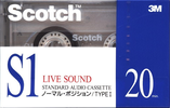 Compact Cassette Scotch S1 Live Sound 20 "S1-20" Type I Normal 1993 Japan