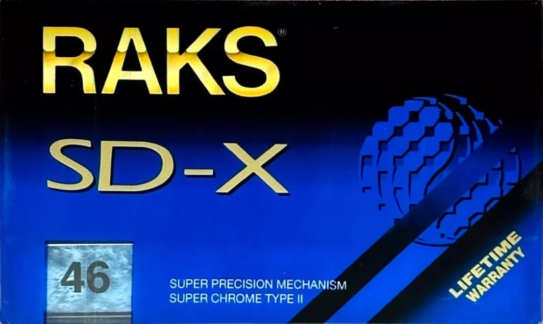 Compact Cassette RAKS SD-X 46 Type II Chrome 1993 Europe