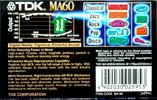 Compact Cassette TDK MA 60 "MA-90" Type IV Metal 1997 Worldwide