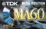 Compact Cassette TDK MA 60 "MA-90" Type IV Metal 1997 Worldwide