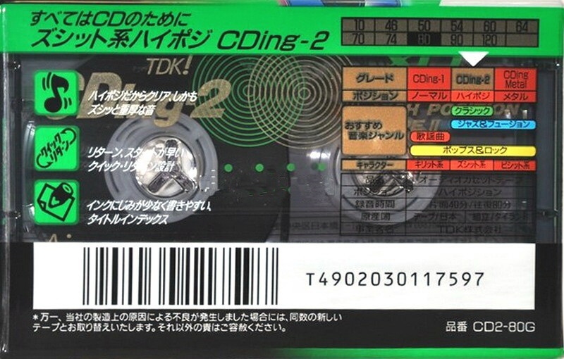 Compact Cassette: TDK  - CDing-2 80