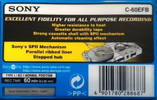 Compact Cassette Sony EF 60 "C-60EFB" Type I Normal 2002 Europe