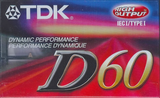 Compact Cassette TDK D 60 Type I Normal 2001 North America