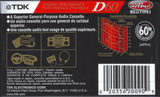 Compact Cassette TDK D 60 Type I Normal 2001 North America