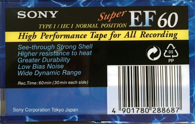 Compact Cassette Sony Super EF 60 Type I Normal 1995 Europe
