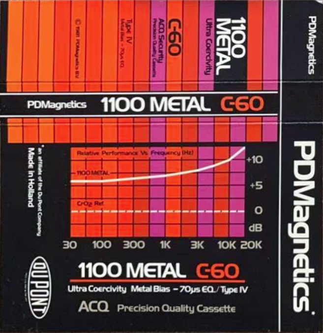 Compact Cassette PDM / PDMagnetics 1100 Metal 60 Type IV Metal 1981 Europe
