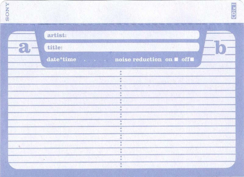Compact Cassette Sony CDix I 20 "C-20CDX1D" Type I Normal 1996 Japan