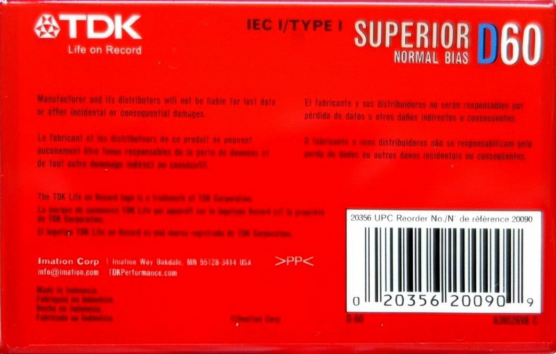 Compact Cassette: TDK  - D 60